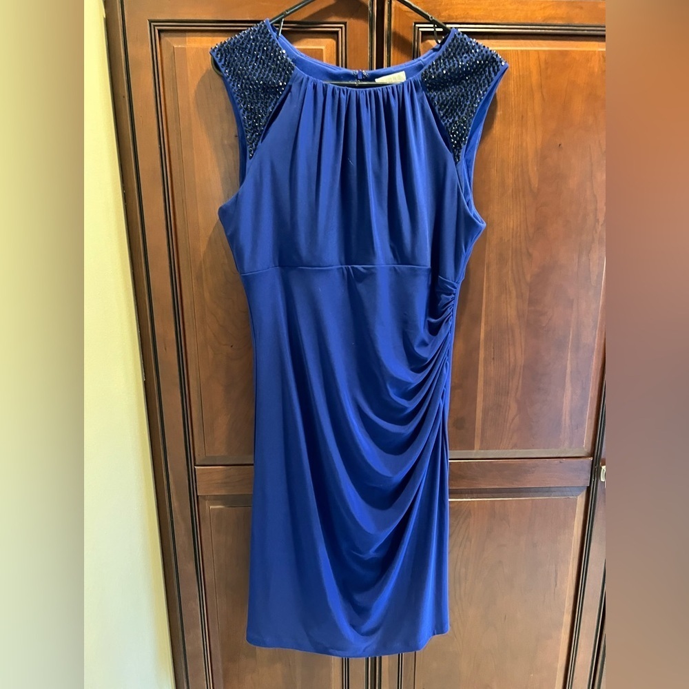 Cache Dress Royal Blue w/Black Shoulder Accents - 14